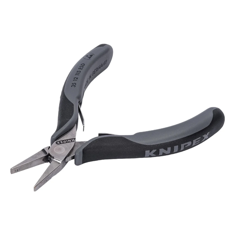 Плоскогубцы захватные Knipex KN-3512115ESD для электроники, плоские широкие губки, 115 мм, 2-комп антистатические ручки в Туле
