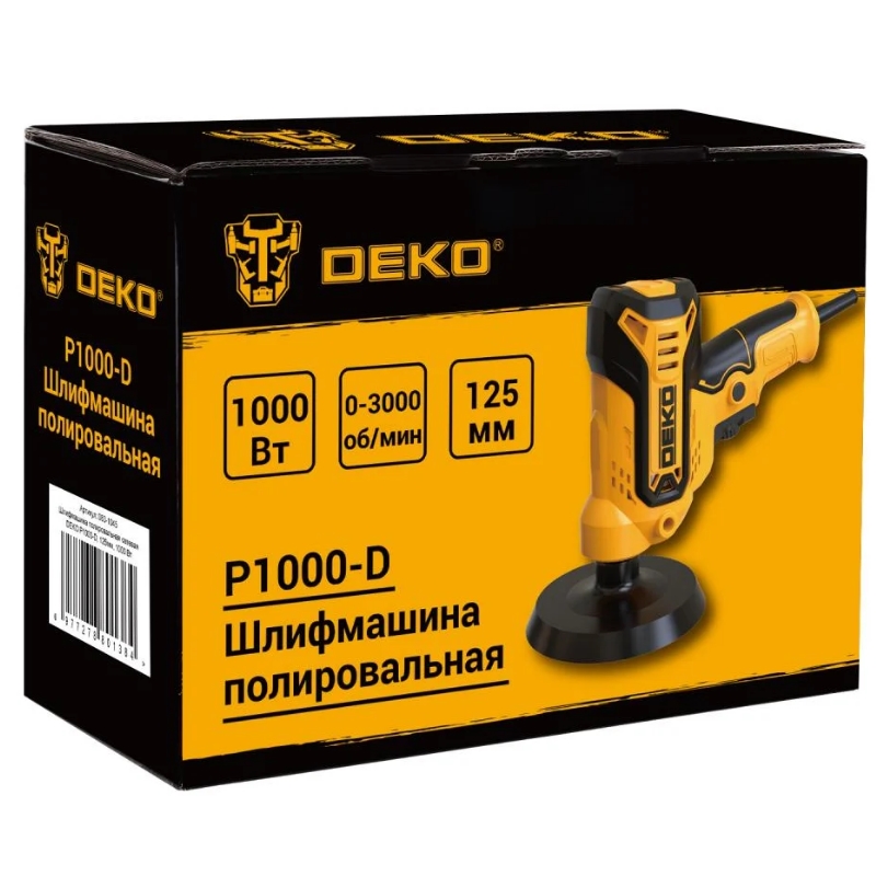 Шлифмашина полировальная Deko P1000-D 083-1045, сетевая 125мм, 1000 Вт в Твери