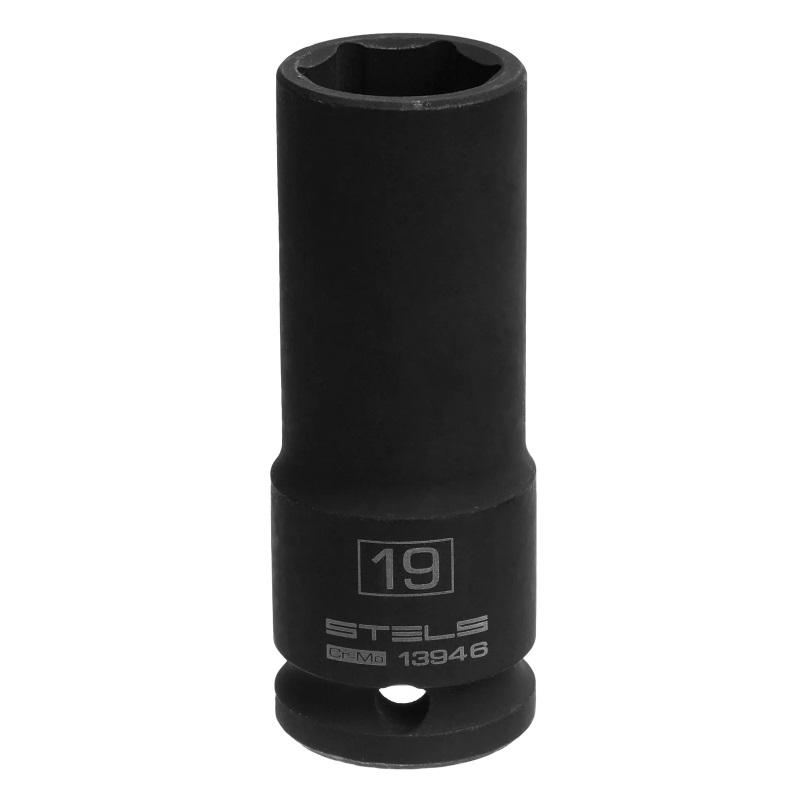Головка ударная удлиненная шестигранная Stels 13946, 19 мм, 1/2", CrMo в Муроме