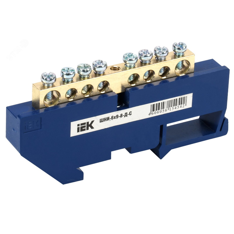 Шина нулевая IEK ШНИ 6х9-8-Д-С YNN10-69-8D-K07, на DIN-изоляторе в Вологде
