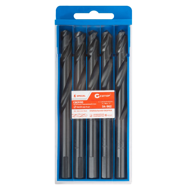 Сверло по металлу Cutop Special 54-962, HSS-G, 12 х 151/90 мм (5 шт) в Иваново