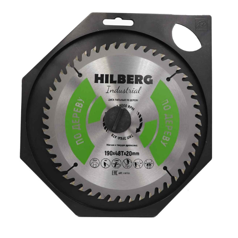 Диск пильный Hilberg Industrial HW196, дерево, 190*20*48Т  в Александрове