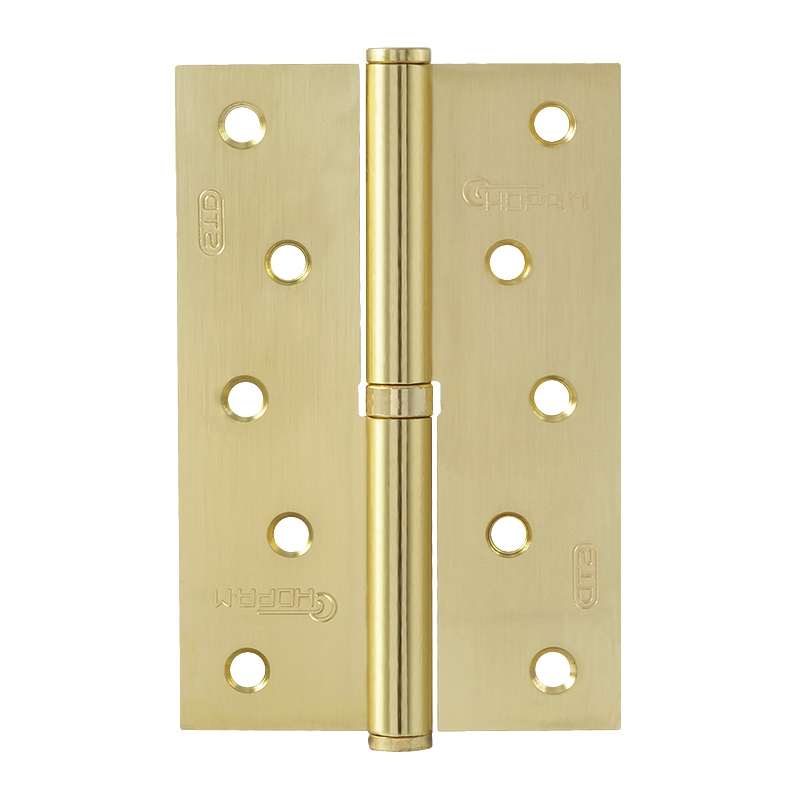 Петля дверная разъемная Нора-М 750-5" STD 15457, 120*80*2,5, без колпака, матовое золото, правая в Угличе