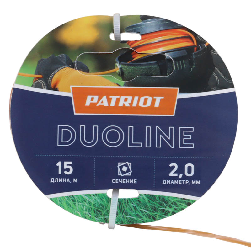 Леска для триммеров Patriot Duoline 805401151, витой квадрат, 2 мм, 15 м в Муроме