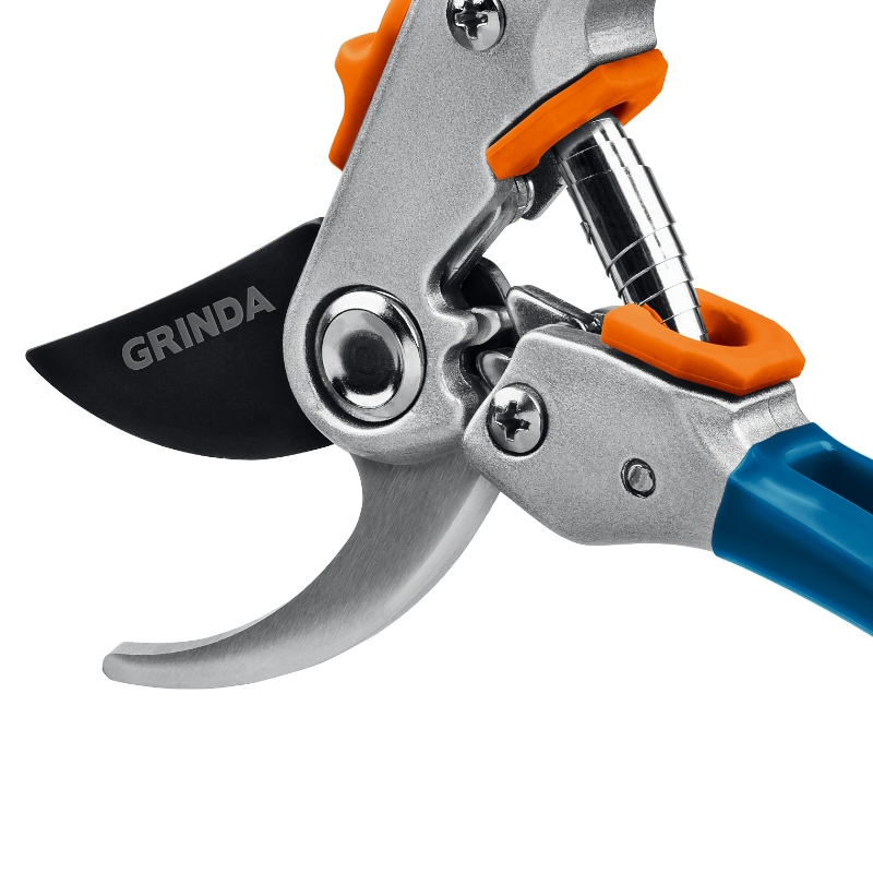 Плоскостной секатор Grinda P-51 PROLine 423451, 200 мм, закаленная сталь, шестерённая передача, двухкомпонентные рукоятки, покрытие ПВХ в Муроме