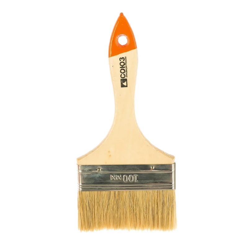 Кисть плоская Союз 9040-21-100С Практик 4 100 мм натуральная щетина 77₽