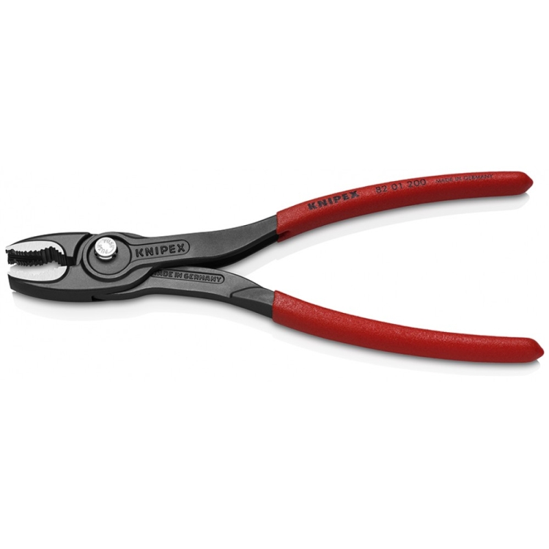 Клещи Knipex TwinGrip KN-8201200SB с фронтальным и боковым захватами, зев 4-22 мм, длина 200 мм, обливные ручки