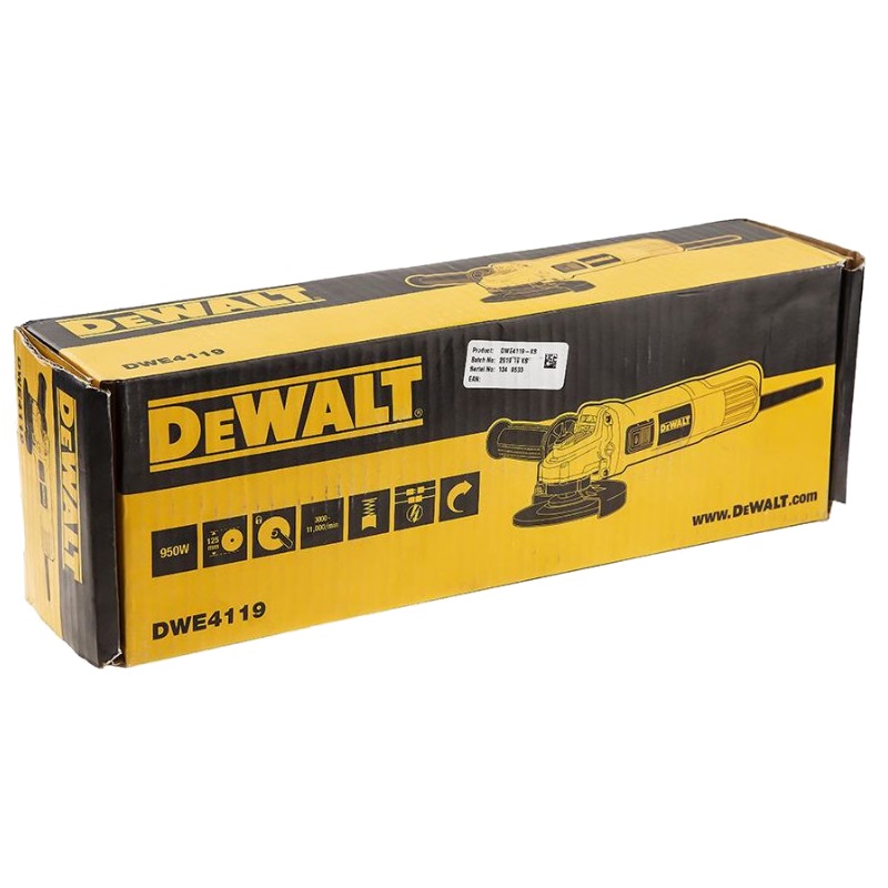 Угловая шлифмашина (болгарка) DeWalt DWE4119, 125 мм, 950 Вт, плавный пуск, регулировка оборотов в Угличе