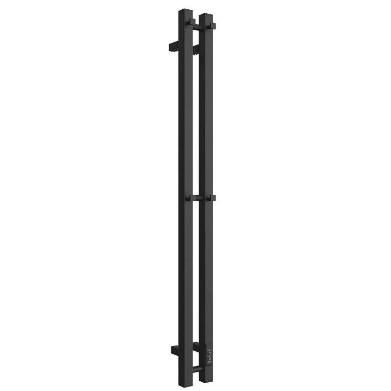 Полотенцесушитель Stout ROCK quadro SHQ-R2Q0-012008, электрический, 120*08, черный матовый, 2 опоры в Вологде