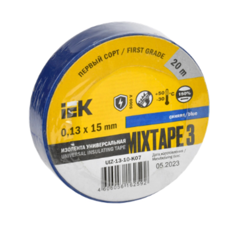 Изолента IEK MIXTAPE 3 UIZ-13-10-K07, 0,13х15мм, синяя, 20м в Александрове