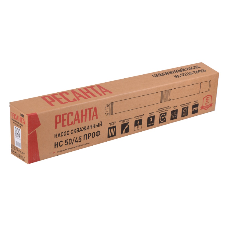 Скважинный насос Ресанта НС 50/45 77/3/3 (d.75 mm, кабель 20 м) в Твери