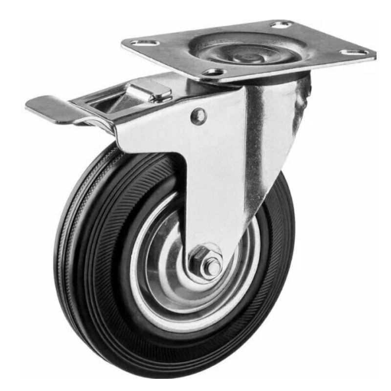 Колесо поворотное c тормозом Зубр 30936-125-B 125 мм; г/п 100 кг, игольчатый подшипник в Иваново