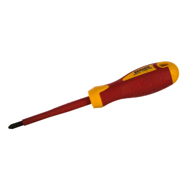 Отвертка крестовая диэлектрическая Berger BG1060, PZ2х100мм, до 1000V  в Переславле