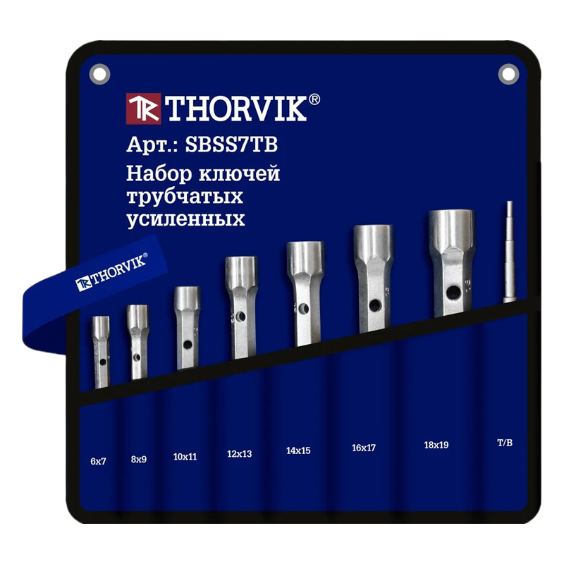 Набор ключей трубчатых Thorvik SBSS7TB 053794 усиленных 6-19 мм 7 предметов в сумке 6549₽