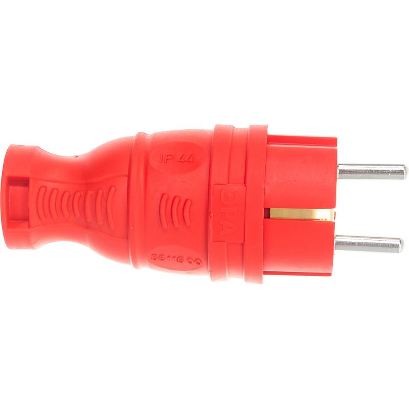 Вилка прямая Эра V8-RED-IP44 (каучуковая, с заземлением, прямая, 16 A, IP44, красная) Б0044547 в Кинешме