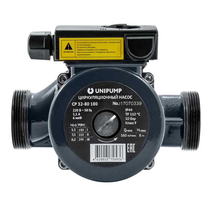 Насос циркуляционный для отопления Unipump CP 32-80 180 77870 в Ярославле