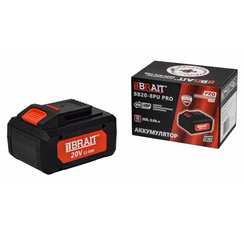 Аккумулятор Brait BB20-8PU PRO 21.02.566.101 (20В, 8.0 А.ч.Единая платформа PU и PUBL) в Коврове