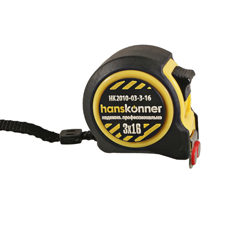 Рулетка Hanskonner HK2010-03-3-16, 3x16мм, 2 стопа, компактный корпус, мощный магнит в Кинешме
