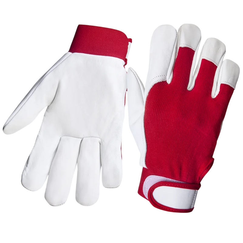 Перчатки кожаные Jeta Safety Mechanic JLE301-9L цвет красныйбелый манжета велкро р9L 366₽
