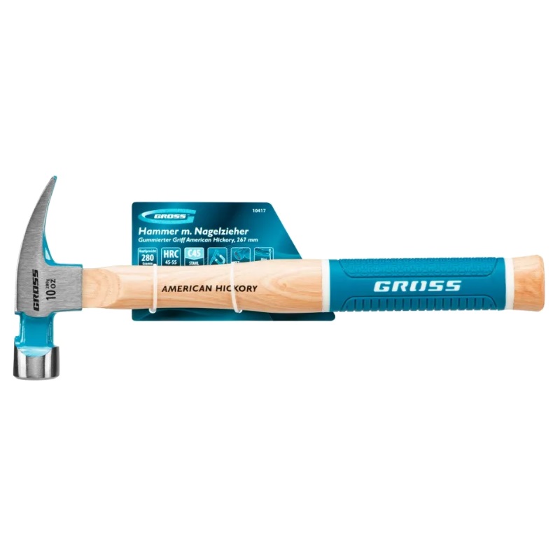 Молоток-гвоздодер Gross American Hickory 10417, угол 75, магнит