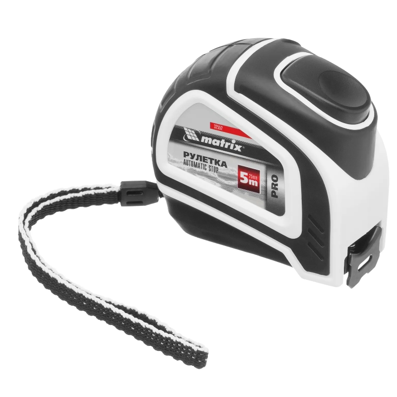 Рулетка Matrix Autostop PRO 32552, 5 м х 25 мм, двухкомпонентный корпус, автомат. фиксация в Иваново