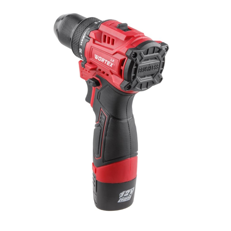 Аккумуляторная дрель-шуруповерт Wortex LX BD 1220 DLi 1333699, 12В, 30 Нм, 2*1.5 Ач, патрон 10 мм, бесщёточный в Твери