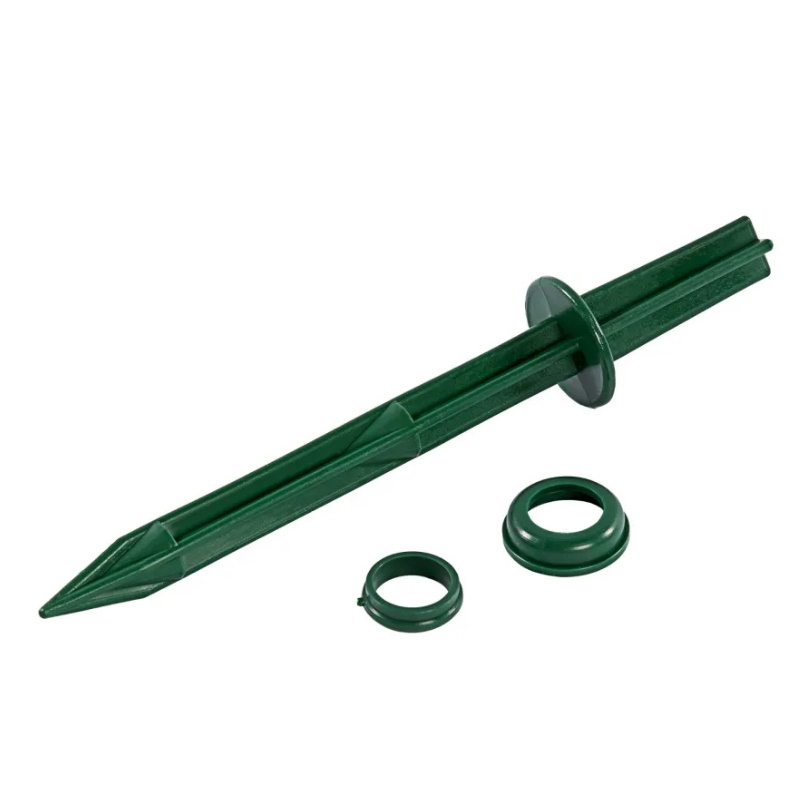 Колышек Palisad 64433 20см с установ. кольцом для креп. укрыв. мат. и пленки 10шт/уп, зеленый