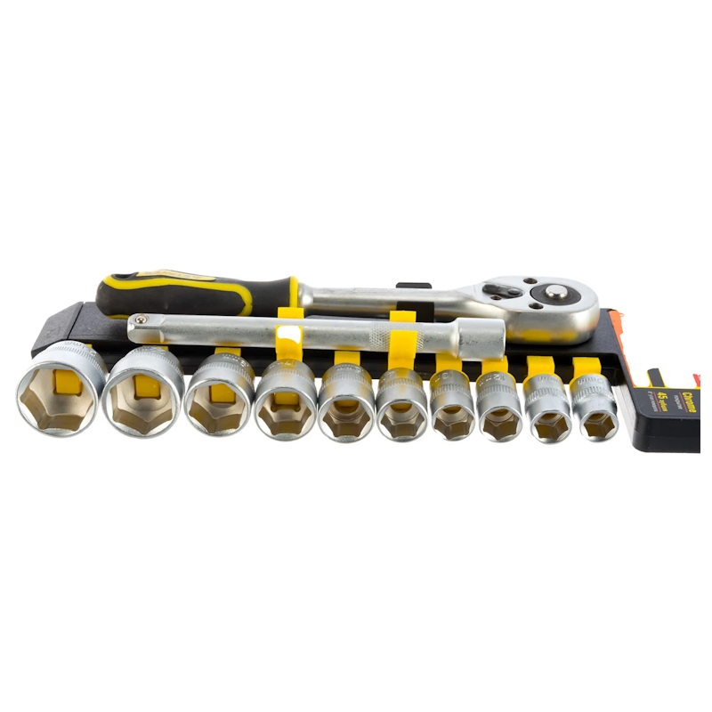 Набор Stayer "STANDARD" 27752-H12, Торцовые головки (3/8") на пластиковом рельсе, трещотка, удлинитель, 10-24мм, 12 предметов в Рыбинске