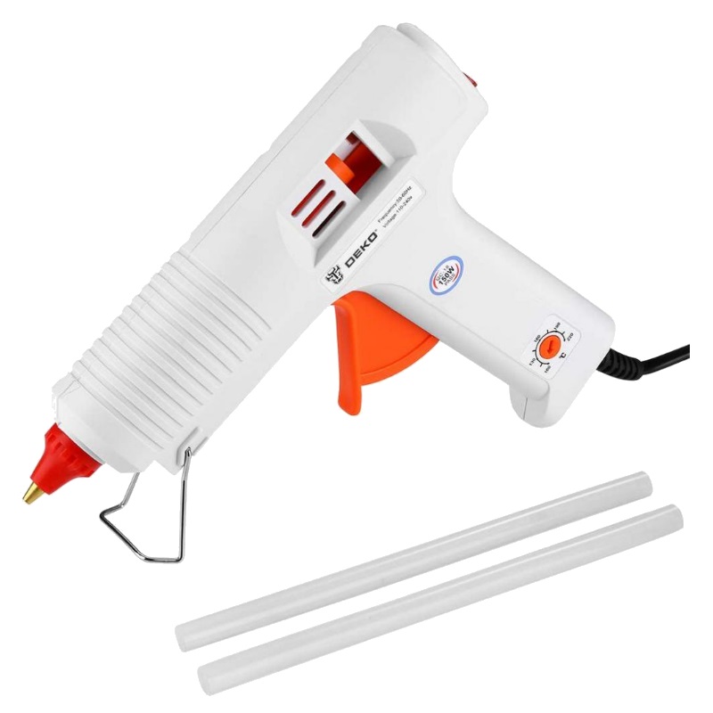 Термопистолет клеевой Deko DKGG110 SET 1 063-4972 110Вт с функцией THERMAL CONTROL набор клеевых стержней 11мм 2 шт 1233₽