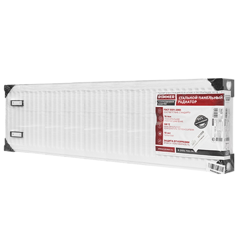 Радиатор стальной Rommer Compact RRS-2010-224140 22/400/1400, панельный, боковое подключение в Переславле