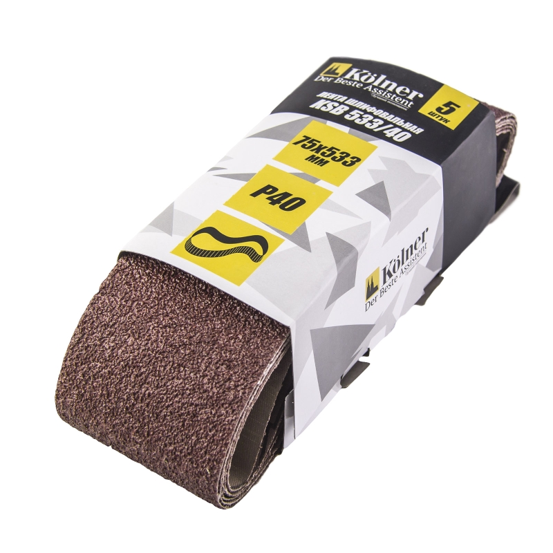 Лента шлифовальная по металлу и дереву Kolner KSB 53340 4630003368317 533х75мм зернистость Р40 5шт 247₽