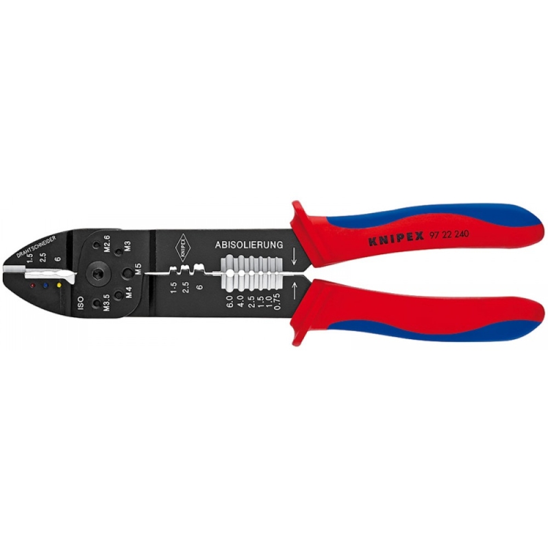 Пресс-клещи для резки и зачистки кабеля Knipex KN-9722240SB 3 гнезда в Иваново
