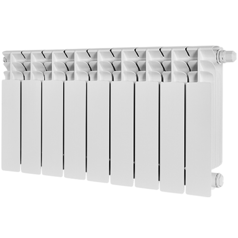 Радиатор Stout TITAN VENTIL 350 SRB-3320-035009, 9 секций, биметаллический, нижнее правое подключение, белый RAL 9016