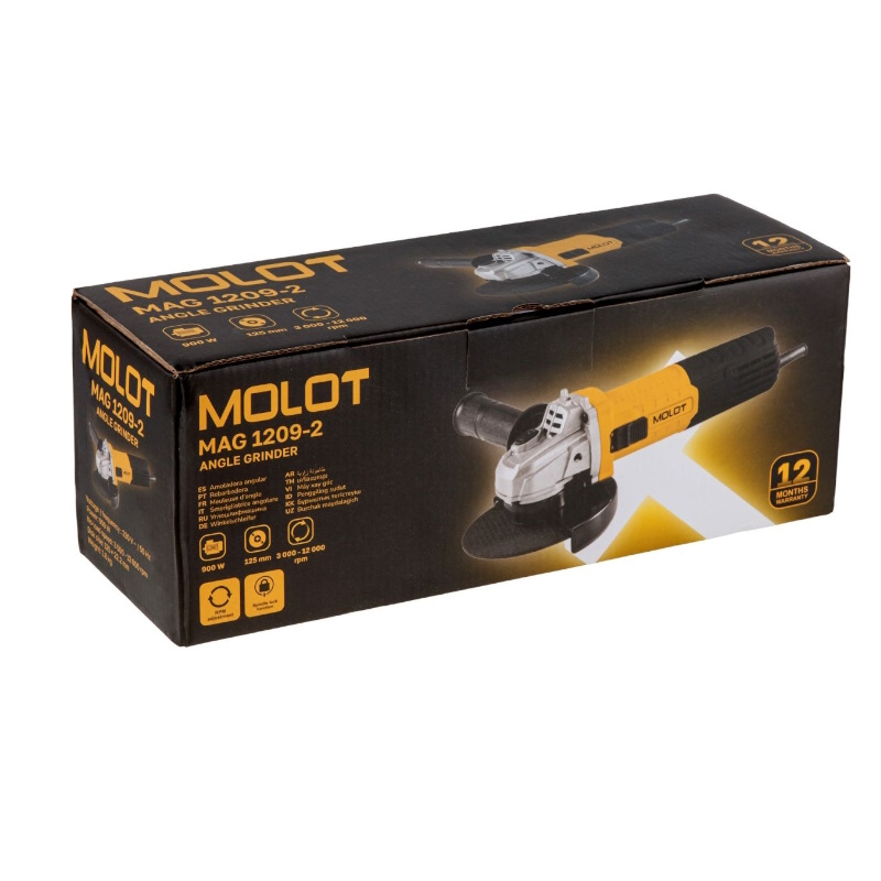Угловая шлифмашина (болгарка) Molot MAG 1209-2 1335501, 125 мм, 900 Вт, плавный пуск, регулировка оборотов в Ярославле