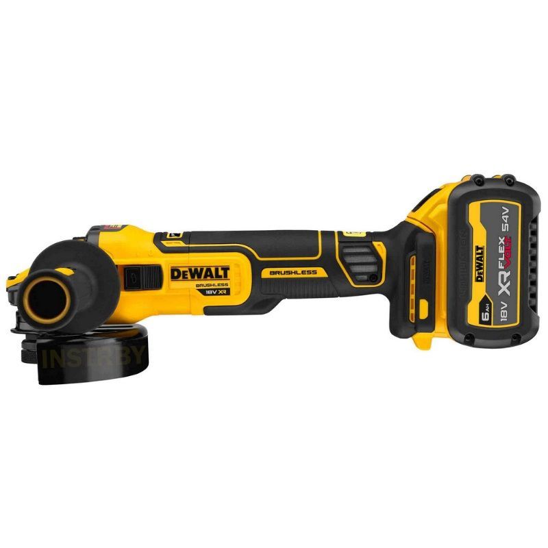 Угловая шлифмашина (болгарка) аккумуляторная DeWalt DCG409NT FlexVolt Advantage, 125 мм, 18 В, без АКБ и ЗУ, плавный пуск, в кейсе в Твери