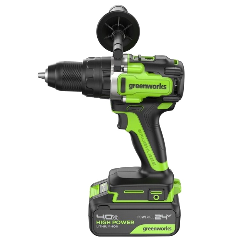 Дрель-шуруповерт ударная аккумуляторная Greenworks GD24DD140 3707607CUD, 24V, б/щет, 70/140 Нм, Anti-kickback, 2x4Ач, ЗУ, коробка в Угличе