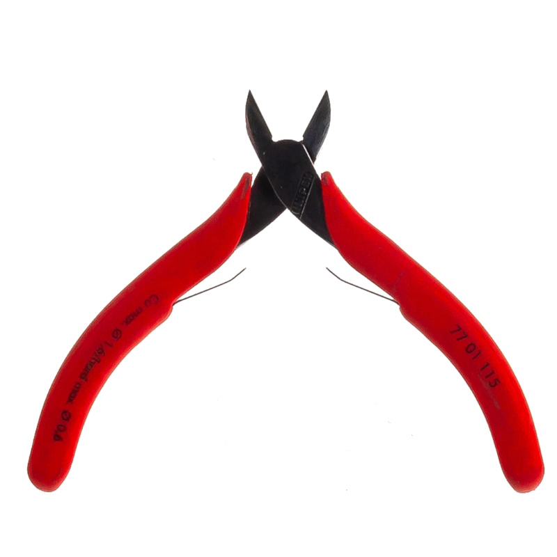 Бокорезы для электроники Knipex KN-7701115, округлая головка, 115 мм, обливные ручки в Иваново