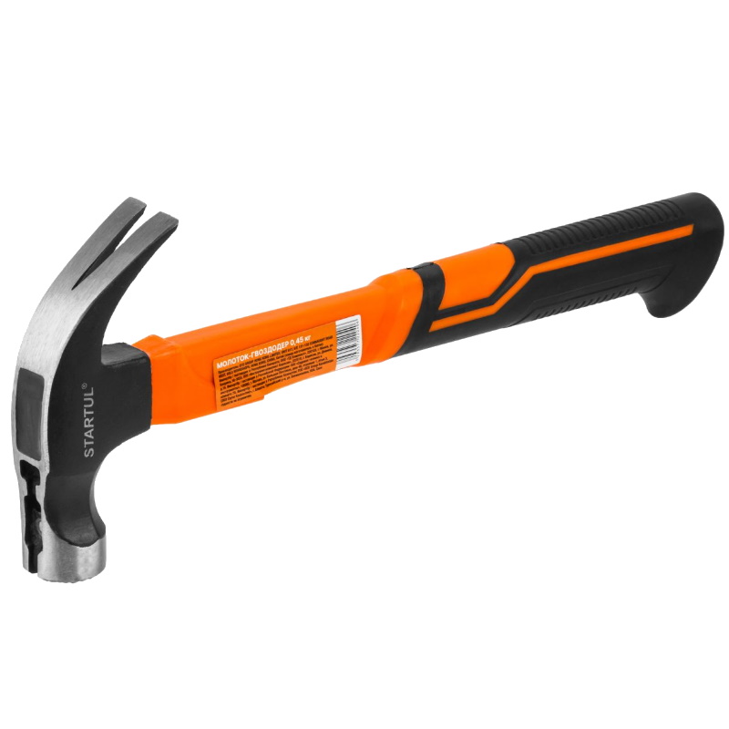 Молоток-гвоздодер Startul PROFI ST2204-04 045 кг с магнитом фиберглассовая рукоятка 392₽