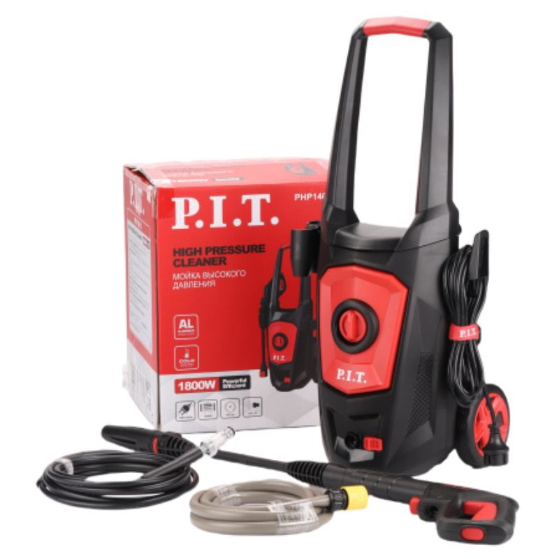 Мойка высокого давления P.I.T. PHP140-C1, 140 бар, электрическая, 1800 Вт, 420 л/ч, колеса, бак для пены в Твери