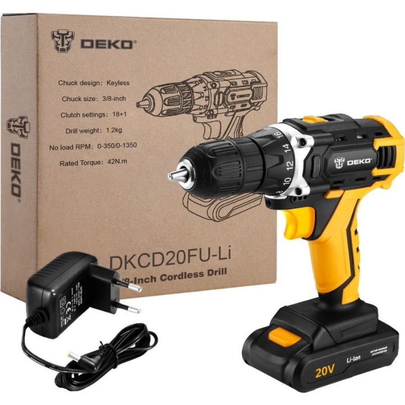Аккумуляторная дрель-шуруповерт Deko DKCD20FU-Li 063-4102 в Иваново