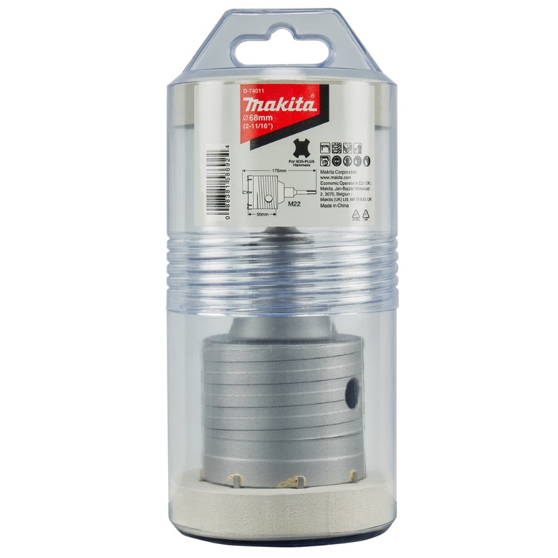 Твердосплавная коронка Makita SDS-plus в сборе 68х175 мм, M22 (центрирующее сверло, адаптер) D-74011 в Туле