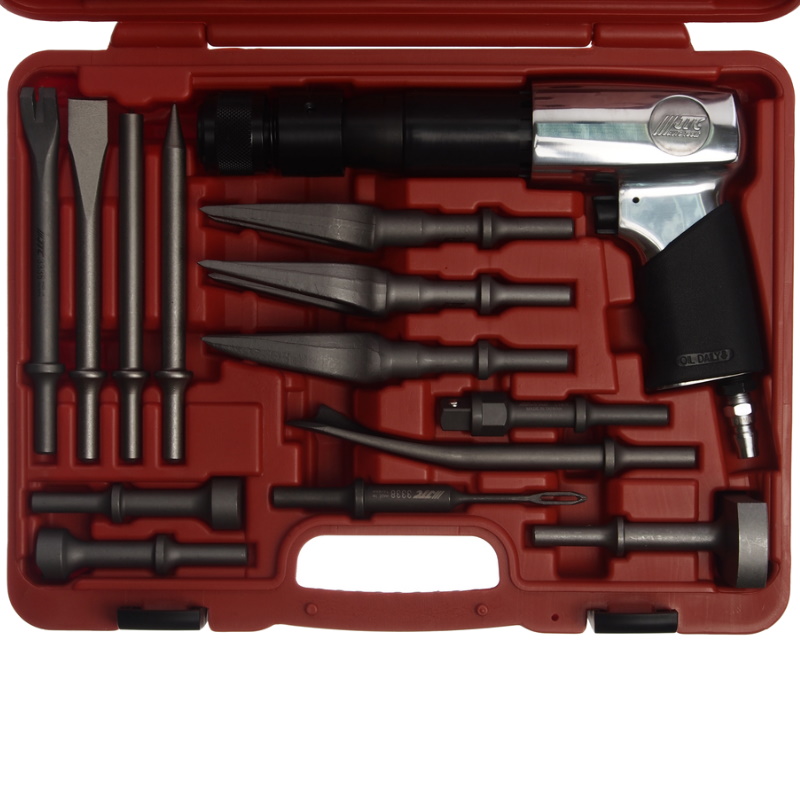 Пневмомолоток JTC JTC-3340 2100 ударов в минуту с набором зубил 15 предметов