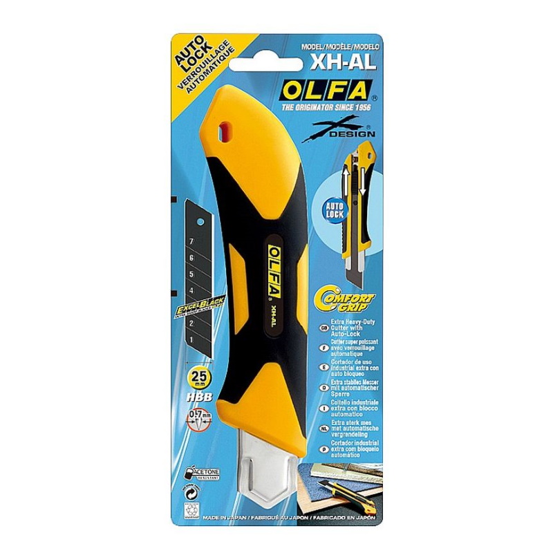 Нож Olfa "AUTOLOCK" OL-XH-AL с выдвижным лезвием, двухкомпонентный корпус, 25мм в Муроме