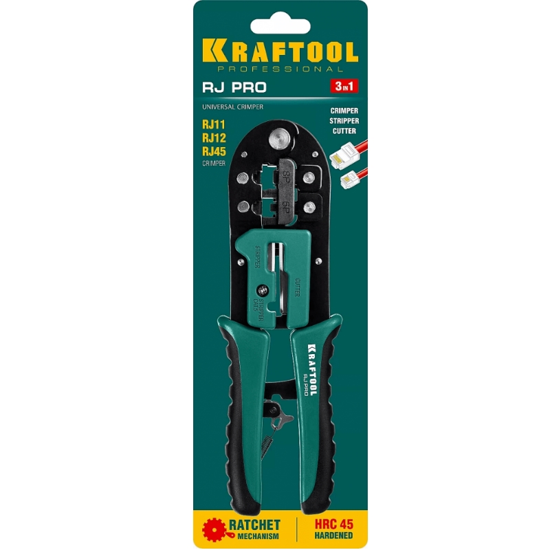 Кримпер универсальный Kraftool RJ-Pro 22698 RJ45 RJ11/RJ12 в Муроме
