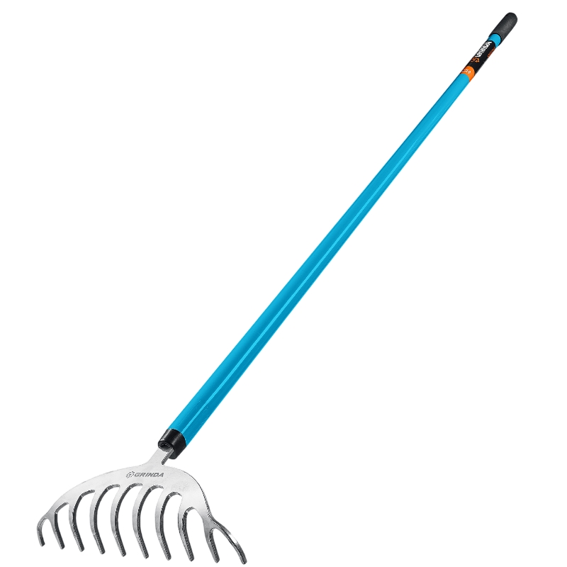 Грабли цветочные Grinda SR-10 39483-10 PROLine, 250х70х1550 мм, 10 зубьев, алюминиевый черенок в Туле