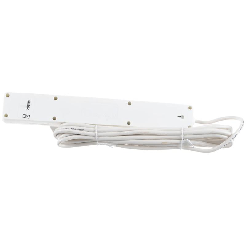 Сетевой фильтр UNIVersal 967U-3001 (6х1.8м с заземл. 10А IP20 ПВС 3х0.75 защ. шторки бел.) в Муроме