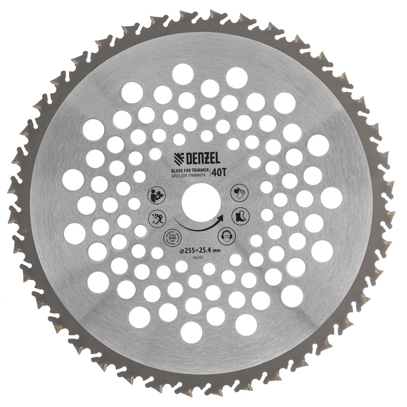 Диск для триммера Denzel 96382 255х254 мм 40 зубов Anti-Kick 429₽