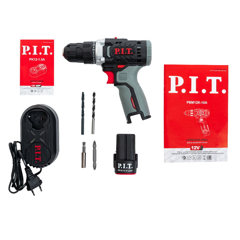 Дрель аккумуляторная PIT PBM12K-10A1 X-DRIVER 12В 22Нм 2 скорости 0-3501350 1х20Ач ЗУ