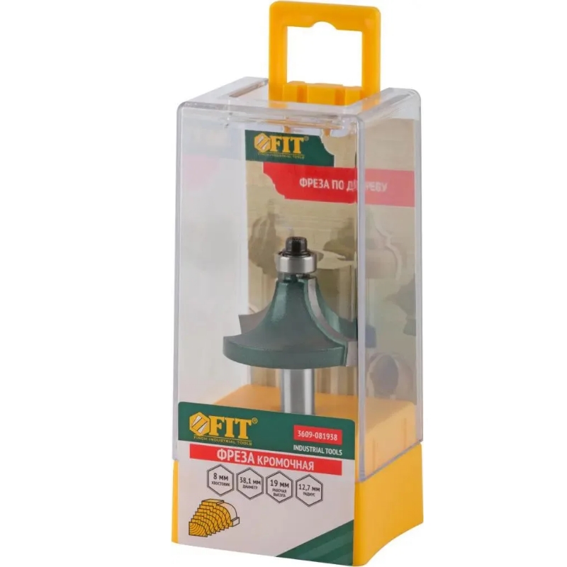 Фреза кромочная Fit 3609-081938, калевочная с нижним подшипником DxHxL=38,1х19х57,7 мм