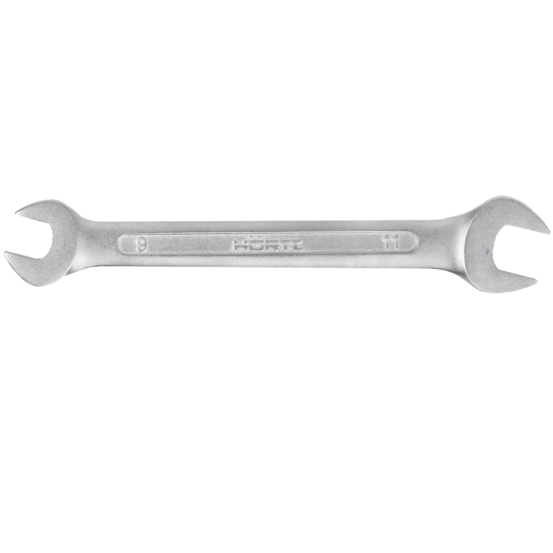 Ключ гаечный рожковый двусторонний Hortz 1133462 9х11 хромированный на подвесе 102₽